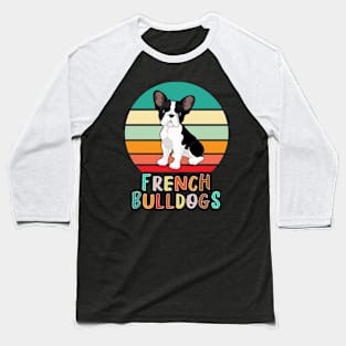 Vintage Retro French Bulldogs Baseball T-Shirt